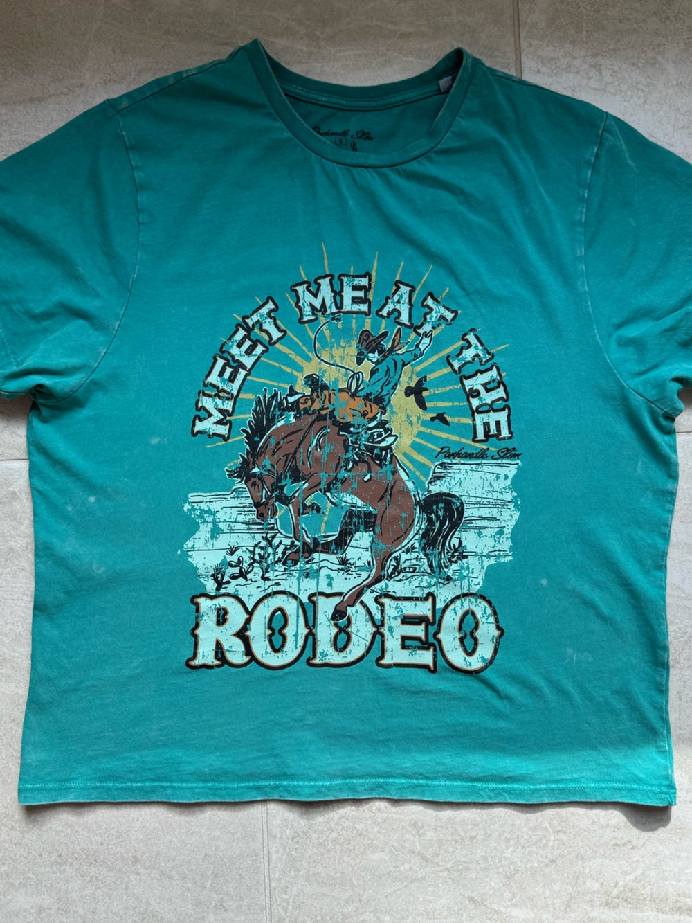 Panhandle Slim Teal Rodeo Graphic Short-Sleeve Tee